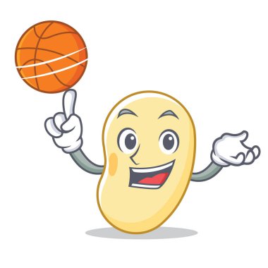 Basketbol soya fasulyesi karakter karikatür ile