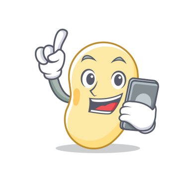 Telefon soya fasulyesi karakter karikatür ile