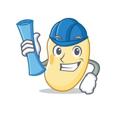 Mimar soya fasulyesi karakter karikatür