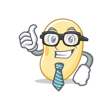 İşadamı soya fasulyesi karakter karikatür