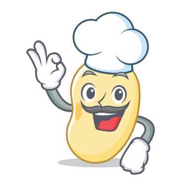 Şef soya fasulyesi karakter karikatür