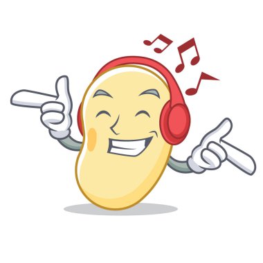 Dinleme müzik soya fasulyesi maskot çizgi film