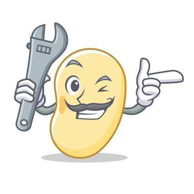 Mekanik soya fasulyesi maskot çizgi film