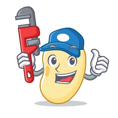Tesisatçı soya fasulyesi maskot çizgi film