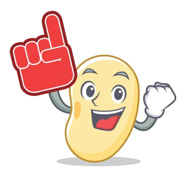 Köpük parmak soya fasulyesi maskot çizgi film