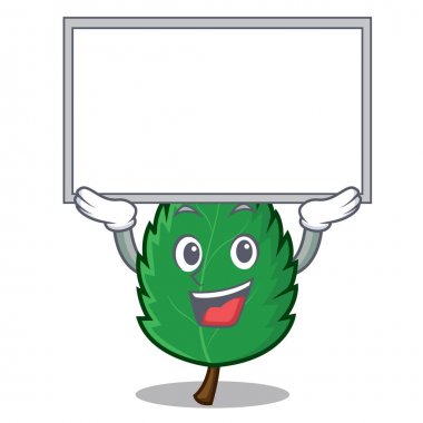 Tahtayı karakter karikatür nane yaprakları