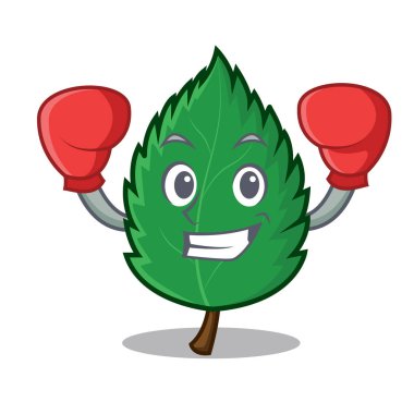 Karakter karikatür boks nane yaprakları