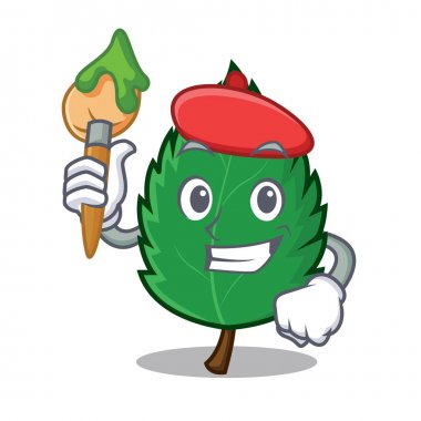 Karakter karikatür sanatçısı nane yaprakları