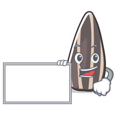 Kurulu ayçiçeği tohum karakter karikatür ile