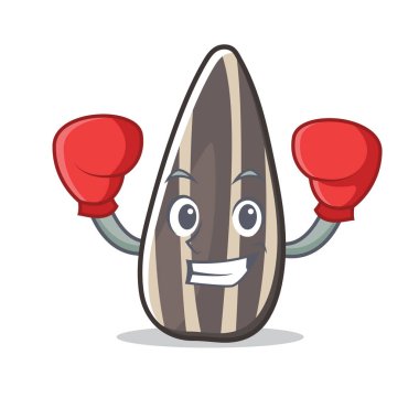 Boks ayçiçeği tohumu karakter karikatür