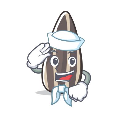 Denizci ayçiçeği tohum karakter karikatür