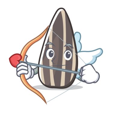 Aşk tanrısı ayçiçeği tohumu karakter karikatür