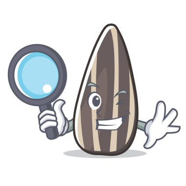 Dedektif ayçiçeği tohum karakter karikatür