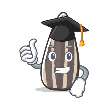 Mezuniyet ayçiçeği tohum karakter karikatür