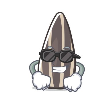 Süper cool ayçiçeği tohumu karakter karikatür