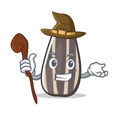 Cadı ayçiçeği tohumu maskot çizgi film