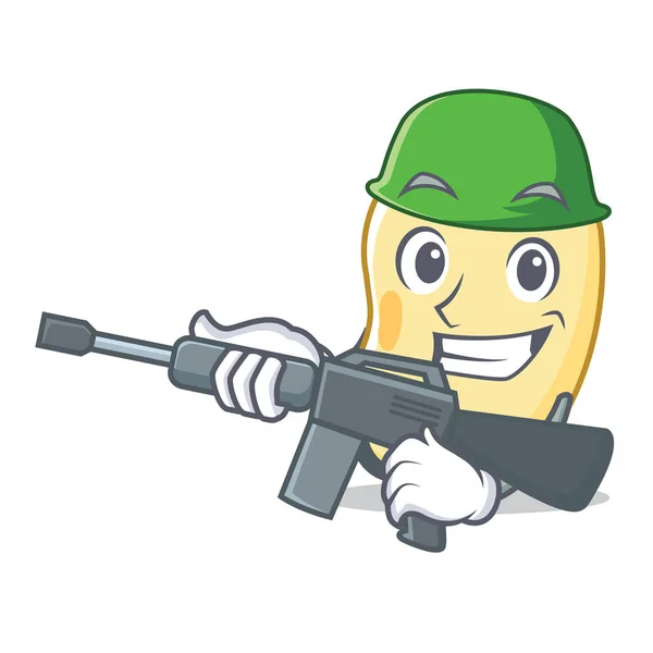 Exército soja personagem cartoon — Vetor de Stock