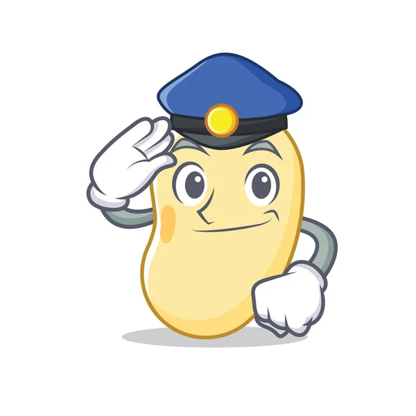 Police soy bean character cartoon — Stock Vector