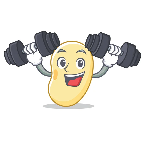 Fitness sójové boby znakové karikatury — Stockový vektor