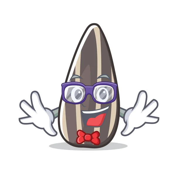 Geek girasole personaggio cartone animato — Vettoriale Stock