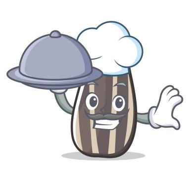 Şef gıda ayçiçeği tohum maskot karikatür ile