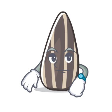 Ayçiçeği tohumu maskot karikatür bekliyor
