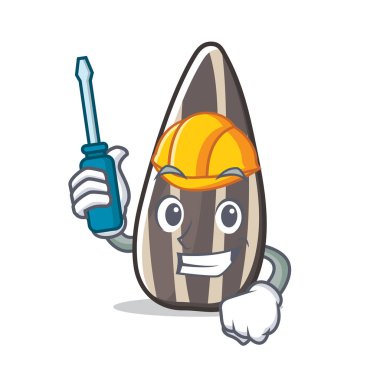 Otomotiv ayçiçeği tohumu maskot çizgi film