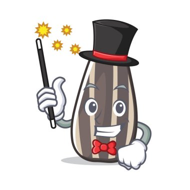 Sihirbaz ayçiçeği tohum maskot çizgi film