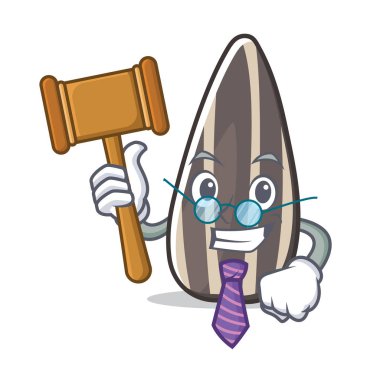 Yargıç ayçiçeği tohum maskot çizgi film