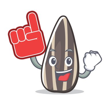 Köpük parmak ayçiçeği tohumu maskot çizgi film