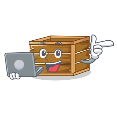 Dizüstü sandık karakter karikatür tarzı ile