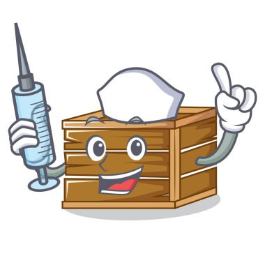 Hemşire sandık karakter karikatür tarzı