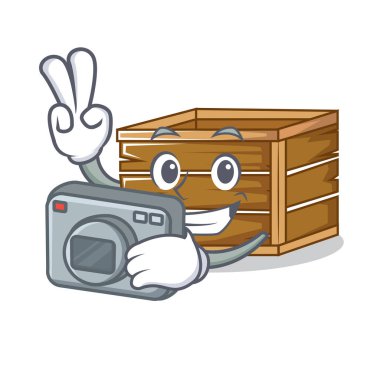 Fotoğrafçı sandık maskot karikatür tarzı