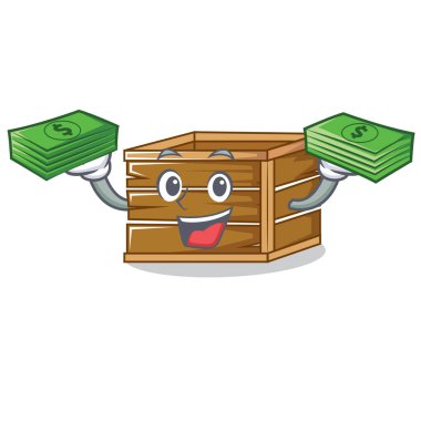 Para sandık maskot karikatür tarzı ile