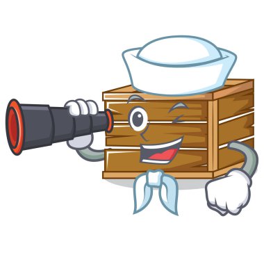 Silor sandık dürbün maskot karikatür tarzı ile