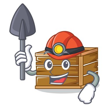 Madenci sandık maskot karikatür tarzı