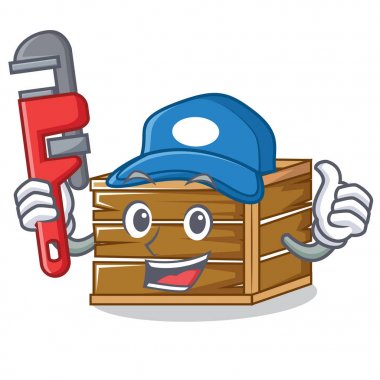 Tesisatçı sandık maskot karikatür tarzı