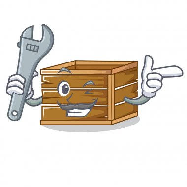 Mekanik sandık maskot karikatür tarzı