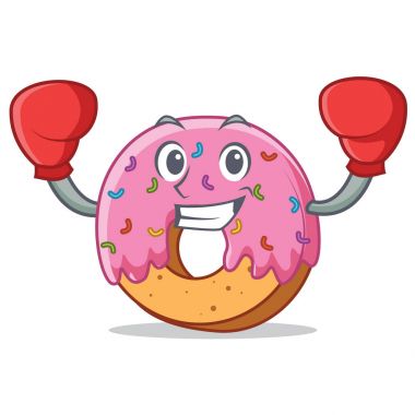 Boks Donut karakter karikatür tarzı