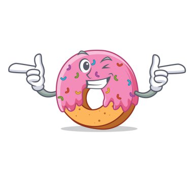 Donut karakter karikatür tarzı wink