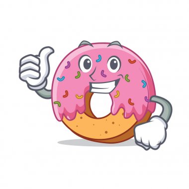 Donut karakter karikatür tarzı Yaşasın