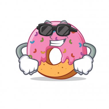 Süper cool Donut karakter karikatür tarzı