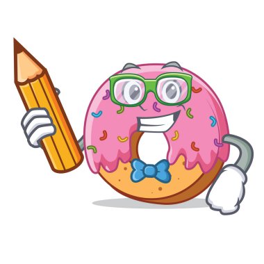 Öğrenci Donut karakter karikatür tarzı
