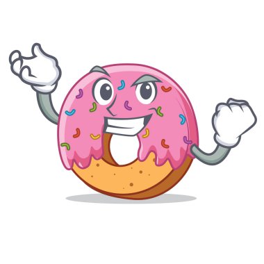Başarılı Donut karakter karikatür tarzı