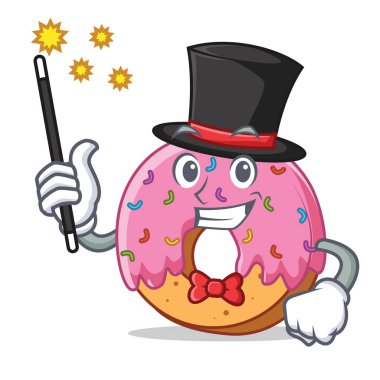 Sihirbaz Donut maskot karikatür tarzı