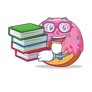 Öğrenci kitap Donut maskot karikatür tarzı ile
