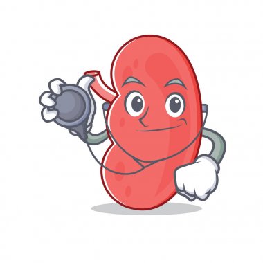 Doktor böbrek karakter karikatür tarzı