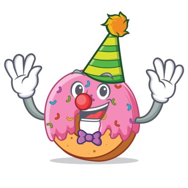 Palyaço Donut maskot karikatür tarzı