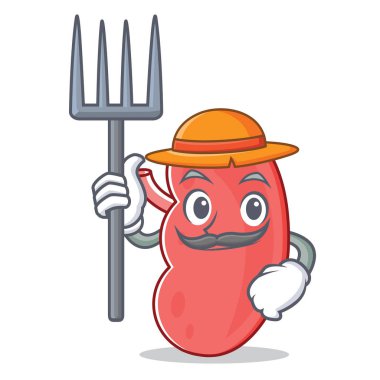 Çiftçi böbrek karakter karikatür tarzı