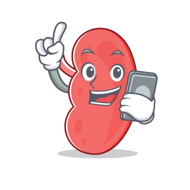 Telefon böbrek karakter karikatür tarzı ile